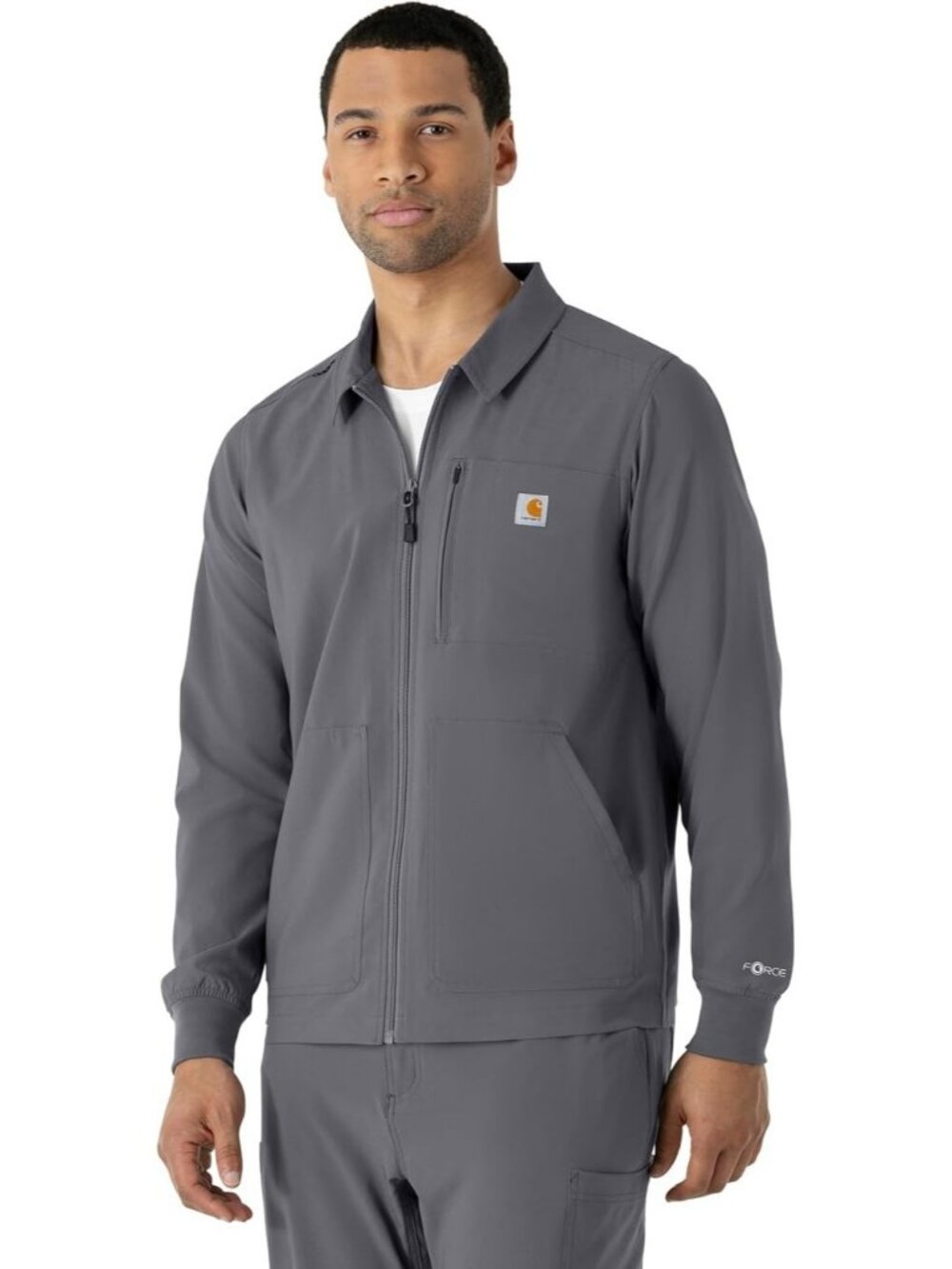 Carhartt Scrubs Jacket Force Cross-Flex Lightweight Gray Men's 2XL XXL - NEW